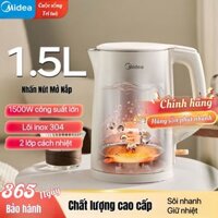 Ấm siêu tốc Midea 1.5L công suất 1500W 2 lớp cách nhiệt giữ nhiệt hiệu quả