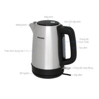 Ấm siêu tốc Philips HD9350 (1,7L inox 304)