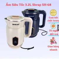 Ấm Siêu Tốc Sharp SH-68 Dung Tích 3,2 Lít,Công Suất 1500W,Vỏ Nhựa Cao Cấp,Lõi Inox 304,2 Lớp Cách Nhiệt