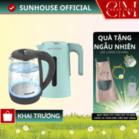 Ấm siêu tốc Sunhouse Inox mini 2 lớp 1.8L nhiều mã bình đun nước thủy tinh tự ngắt an toàn - CHEAPMALL SUNHOUSE