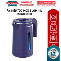 Ấm siêu tốc Sunhouse SHD1152 1.5L (Inox) + Tặng miếng bọt biển rửa bát