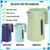 Ấm siêu tốc Sunhouse SHD1353 inox 2 lớp, dung tích 1,8L, công suất 1500W, đun nước sôi nhanh
