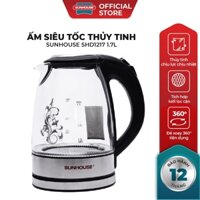 Ấm siêu tốc thủy tinh 1.7L SUNHOUSE SHD1217, Công suất 1850W, Có đèn LED thông minh