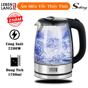 Ấm siêu tốc thuỷ tinh Lebenlang LBL2879 1.7L
