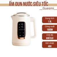 Ấm siêu tốc Xiaomi Bình đun nước khử Clo Guesmi dung tích 1.5L công suất 1500W giữ nhiệt 48 tiếng có chế độ hẹn giờ