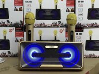 Âm thanh karaoke Mua loa hat karaoke gia dinh Loa karaoke di dong - Loa Karaoke Bluetooth SD 301 Tặng Kèm 2 Mic Phù Hợp Cho Những Cuộc Vui Chơi Tại Nhà Đi Phượt Dã Ngoại - Mã BH 5