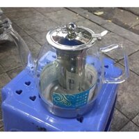 Ấm thủy tinh đế inox đun bếp từ,ga (1200ML)
