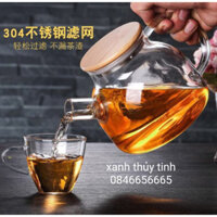Ấm thủy tinh nắp gỗ 1000ml - AT17.2