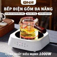 Ấm thủy tinh pha trà Ấm đun nước thủy tinh 900ml chịu nhiệt quai gỗ có lõi lọc thủy tinh Với bếp từ đơn bếp gốm điện