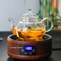 Ấm Thủy Tinh Pha Trà Có Lõi Lọc Có Thể Đun Trên Bếp