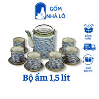 Ấm tích 1,5l gốm sứ bát tràng , ấm tích pha trà hãm chè,ấm chén pha trà, ấm tích men giả cổ dung tích 1,5 lít Gốm Nhà Lò