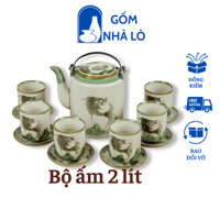 Ấm tích 2 LÍT gốm sứ Bát Tràng, ấm tích pha trà hãm chè, ấm tích giả cổ dung tích 2 lít