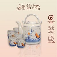 Ấm tích gốm sứ bát tràng, ấm tích pha trà hãm chè,ấm chén pha chè, ấm tích con gà dung tích 0,75 lít 1,5 lít Gốm Ngọc