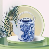 Ấm tích ủ chè xanh, ấm tích sứ dung tích 1,5L , 2L họa tiết men lam - Làng gốm Bát Tràng