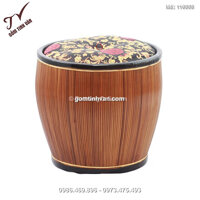 Ấm tích và bao ấm ủ thêu hoa gấm - đường kính 19 cm - 116008