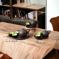 Ấm trà độc ẩm Bát Tràng Trà Đạo, Ấm Uống Trà Độc Ẩm kèm khay (nhiều dáng ấm)