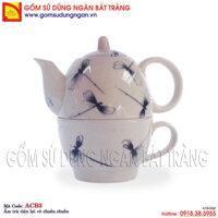 Ấm trà độc ẩm vẽ chuồn chuồn