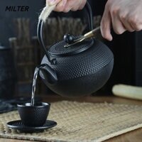 Ấm trà gang MILTER, Nồi trà sắt 600 / 800 / 1200ML cổ, Nhật Bản với Ấm đun nước đun sôi bằng thép không gỉ