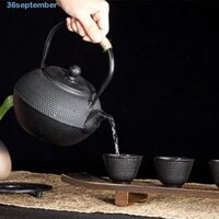 Ấm trà gang tháng chín, với ống hút bằng thép không gỉ Ấm trà phong cách cổ điển Trung Quốc Nhật Bản, tay cầm gói dây dẫn nhiệt nhanh Ấm đun nước sôi