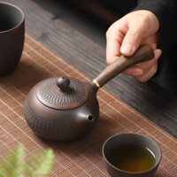 Ấm Trà Gốm Tím Thủ Công Cầm Dao Thủ Công Bộ Ấm Trà Gốm Sứ Cổ Điển Gia Dụng Bằng Gốm Sứ