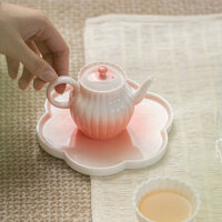 Ấm trà hình cánh hoa cúc màu đỏ dưa hấu, ấm trà hiện đại đơn giản, ấm trà gốm thủ công, bộ trà Kung Fu O5EF