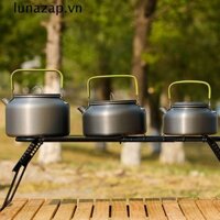 Ấm trà ngoài trời LUNAZAP, Ấm đun nước cà phê cắm trại bằng hợp kim nhôm chống trượt, Tay cầm chống bỏng làm nóng nhanh có túi đựng nồi hơi nước du lịch