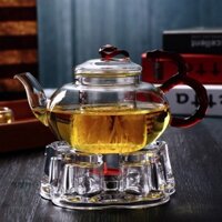 Ấm Trà Thủy Tinh Chịu Nhiệt Cao Cấp, Bình Trà Có Lõi Lọc, Ấm Thủy Tinh Size 600ml Cao Cấp Minhome