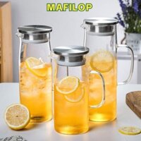 Ấm trà thủy tinh mùa hè MAFILOP 1 / 1.2 / 1.5L, Ấm đun nước lạnh trong suốt dung tích lớn, Cốc ấm đun nước Puer chịu nhiệt bằng thủy tinh Borosilicate sáng tạo tại nhà