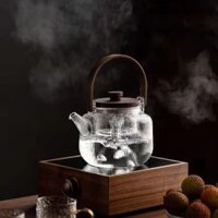 Ấm trà thủy tinh, tay cầm nâng, ấm trà, thiết bị pha trà tách nước, bếp trà, ấm đun nước, ấm trà thủy tinh chịu nhiệt, bếp gốm điện, ấm trà thủy tinh dày, chịu nhiệt độ cao.