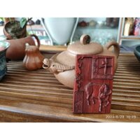 Ấm trà  tử sa Nghi Hưng Ngưu tử càn khôn giáng ba nê 270ml tặng kèm zip trâu vỏ gỗ