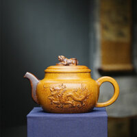 Ấm tử sa long hổ nung củi