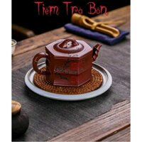 ấm tử sa lục phương trúc quận.chất đất lão tử nê thủ công toàn chế lọc hoa mai.400ml
