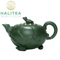 Ấm Tử Sa Sen Ếch Màu Xanh Có Giấy Chứng Thư 420ml