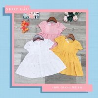 ♥️Mặc Cực Xinh♥️Váy Vải Boi Thêu Hoa Nổi Chất Mát Lịm Size 1-6T