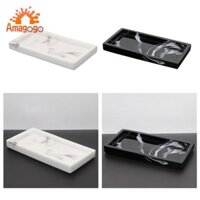 Amagogo Bắc Âu Giả Đá Cẩm Thạch Nhựa Khay Vệ Sinh Vanity Khay Phòng Tắm Bồn Khay Xà Phòng Trang Trí Khăn Kithen Khay Món Ăn