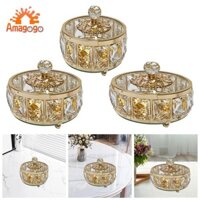 Amagogo Nuts Lưu Trữ Đĩa Khay Thủy Tinh Có Nắp Hộp Bảo Quản Kẹo Kẹo Và