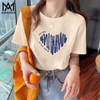 AMANDA 16 mẫu màu chữ kỹ thuật số cao cấp áo thun nữ form rộng áo thun ôm body áo thun nữ áo thun nữ kiểu áo cộc tay nữ áo croptop ôm croptop ôm áo thun nữ đẹp dáng trắng trơn cổ tròn áo thun trắng áo thun big size
