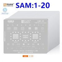 Amaoe SAM1-20 BGA Reballing Stencil cho Samsung Tất cả các dòng A / C J Note S8-S24 Bộ sạc nguồn CPU Exynos WIFI IF RF IC Bo mạch chủ Sửa chữa lưới thiếc lớp giữa