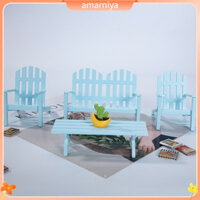 Amar 1 Bộ Ghế Bàn Mini Mô Phỏng Cao Trang Trí Bằng Gỗ Tỉ Lệ 1 / 12 Nhà Búp Bê Bàn Ghế Mô Hình Cho Cảnh Vườn