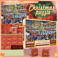 Amar 1008 Cái / bộ Giáng Sinh Mùa Vọng Ghép Hình Bộ 24 Ngày Xmas Đếm Ngược Ông Già Noel Xếp Hình Hộp Mù Trẻ Em Người Lớn Đồ Chơi Giáo Dục Quà Tặng Lễ Hội