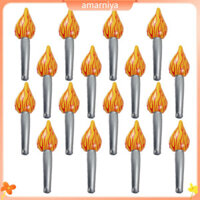 Amar 3 / 16 Chiếc Đèn Pin Bơm Hơi Thiết Kế Thực Tế Thân Bạc Ngọn Lửa Đỏ Trang Trí Tiệc Thể Thao Trò Chơi Đạo Cụ Hawaii Chủ Đề Cuộc Thi Bộ