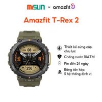 Amazfit T-Rex 2 - Đồng hồ thông minh  GPS  Pin đến 24 ngày  Chống nước 100M  Hàng Chính Hãng - Xanh Hoang Dã