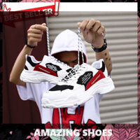 AMAZING SHOES ⭐ - Giày sneaker nam G22 ( TRẮNG - ĐỎ ) chất Da cao cấp phong cách trẻ trung năng động buộc dây đi học đi