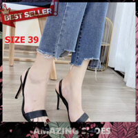 AMAZING SHOES ⭐  - H96 - Giày sandal nữ kiểu guốc cao gót mũi nhọn gót nhọn 9P nhẹ nhàng