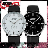 AMAZING SHOES ⭐ Đồng hồ SKMEI 9099 dây da lịch lãm sang trọng đơn giản classic cổ điển thời trang trẻ trung
