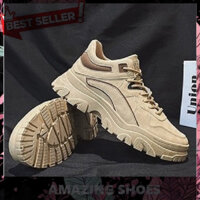 AMAZING SHOES ⭐ Giày sneaker nam cổ lửng da lộn mã 6873 đế độn tăng chiều cao phong cách hàn quốc kiểu dáng trẻ trung th