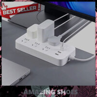 AMAZING SHOES ⭐ Ổ cắm điện Mi Power Strip V2 CXB6-1QM chân dẹt 6 cổng 3 cổng sạc USB 1A - 2A Dây dài 1.8m Chất liệu cao