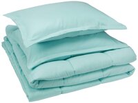 AmazonBasics Comforter Set, King, Sea Foam Green, Microfiber, Ultra-Soft