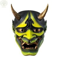 Ambu Halloween Cosplay, Prajna Noh Kabuki Resin Grimace Full Face, Xanh / Res / Vàng / Xanh Cosplay Oni Samurai Đạo Cụ Halloween