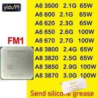 Amd A6 3650 3670 3500 A8 3850 3870K A8 3800 3820 A4 3500 3600 3620 CPU Quad-core FM1 905-pin hỗ trợ FM1 A55 A75 bo mạch chủ bộ xử lý máy tính để bàn